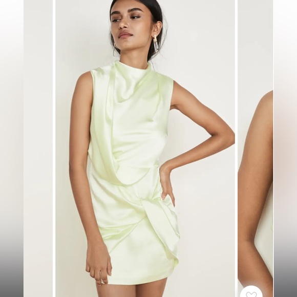 Acler Jasper Dress in Silky Green as seen on Paola Alberdi - Picture 4 of 6